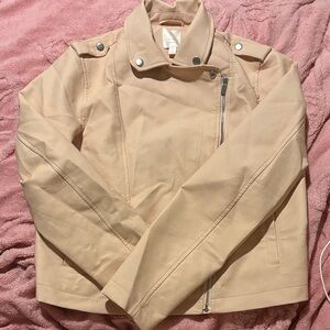 LC Lauren Conrad Dusty Pink Leather Moto Jacket